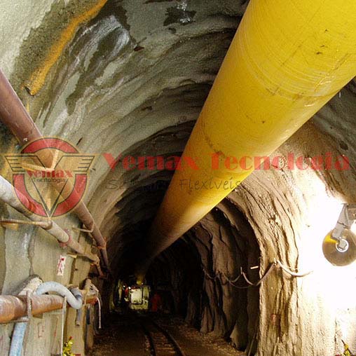Tubos e dutos flexíveis para ventilação de túneis minas